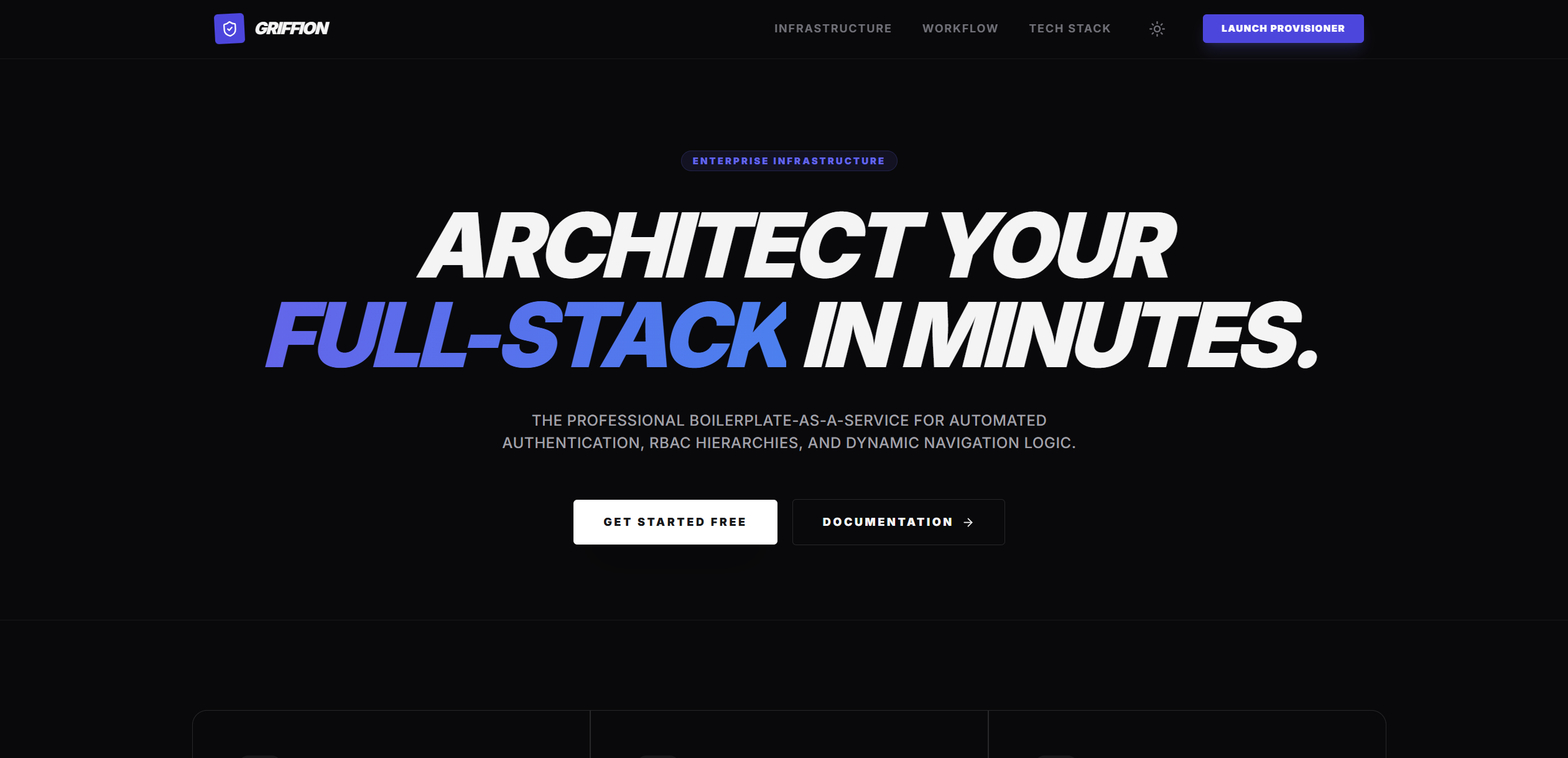 Griffion project interface